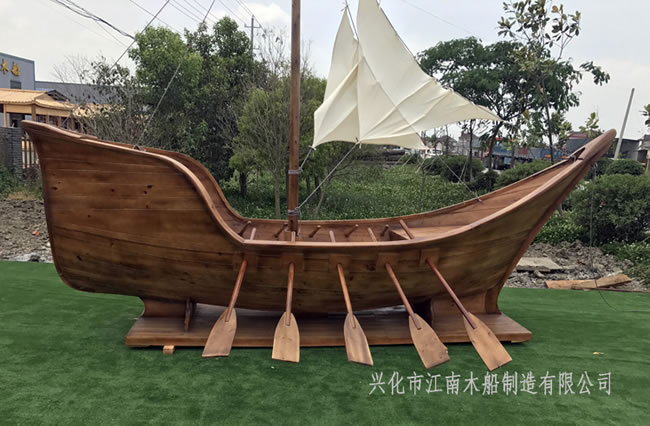 仿古海盜船 戶外裝飾景觀木船