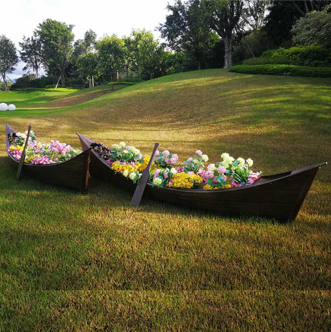 房地產戶外草坪景觀花船手工歐式木船